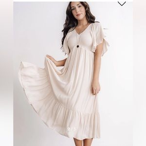 Baltic born felicity smocked dress size small ivory